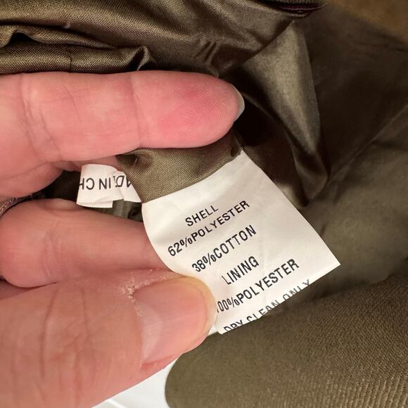 Hazel Army Olive Green Coat Buttons Pockets Double Breasted Women’s M Lined - Picture 10 of 14